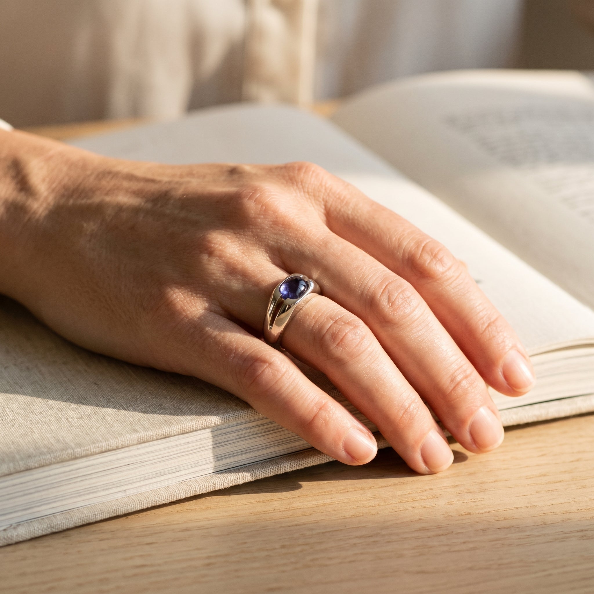 Gent's Tiffany & Co. Iolite Ring — shown worn