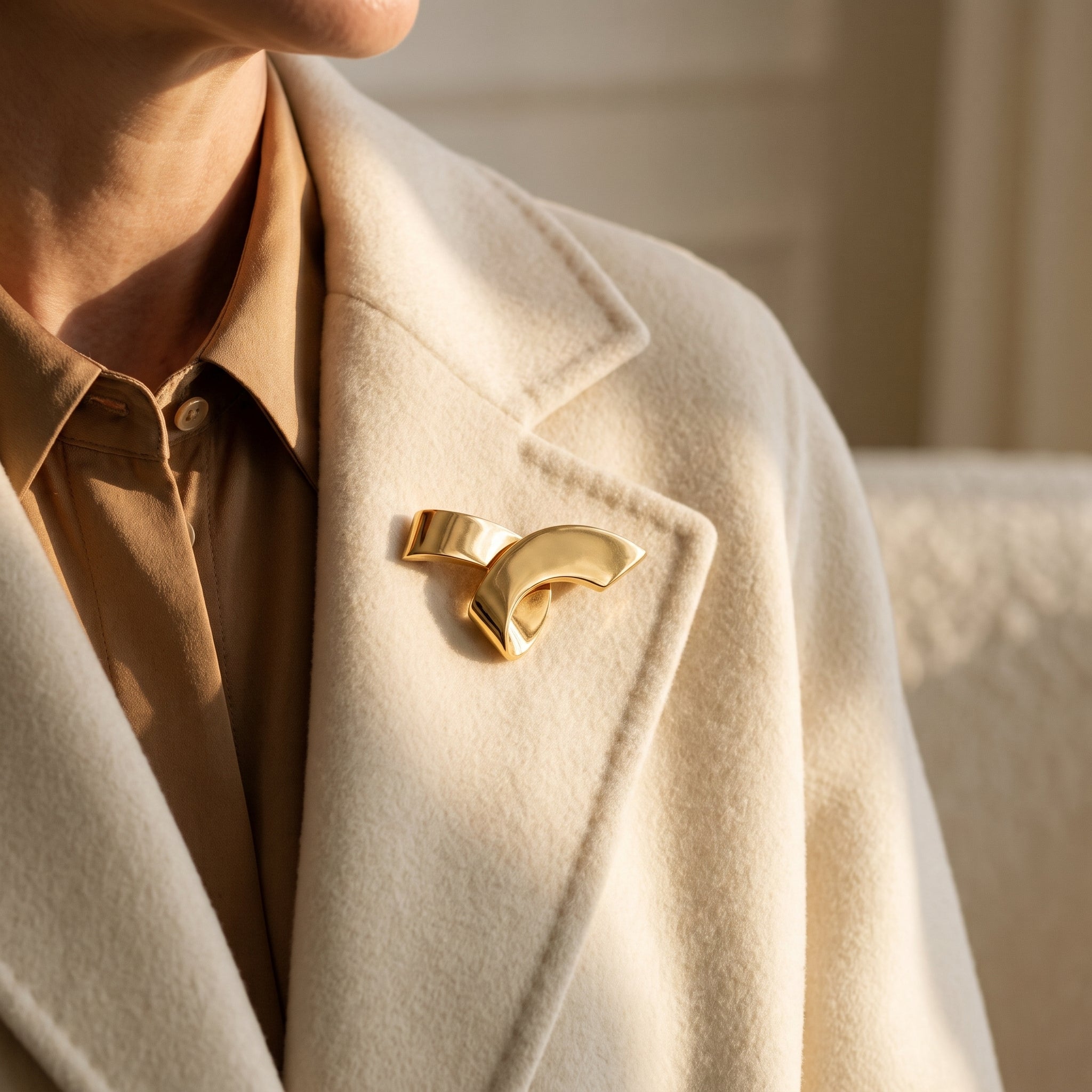 Paloma Picasso For Tiffany & Co. Ribbon Pin/Brooch — shown worn
