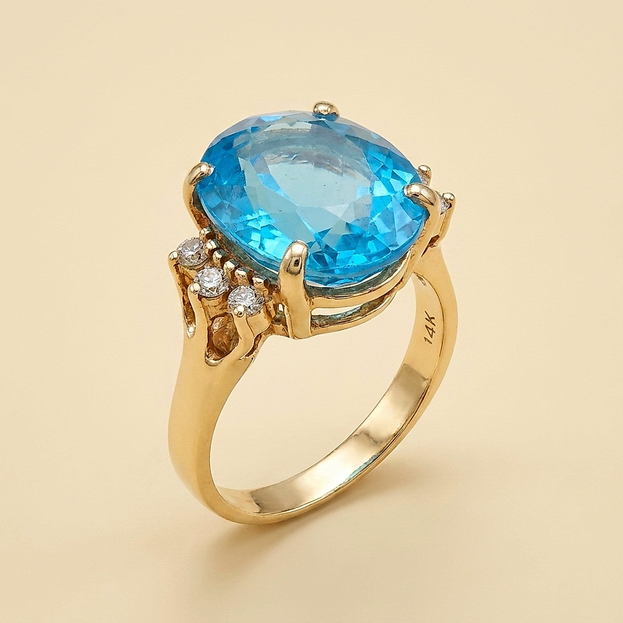 Oval Synthetic Spinel & Diamond Ring