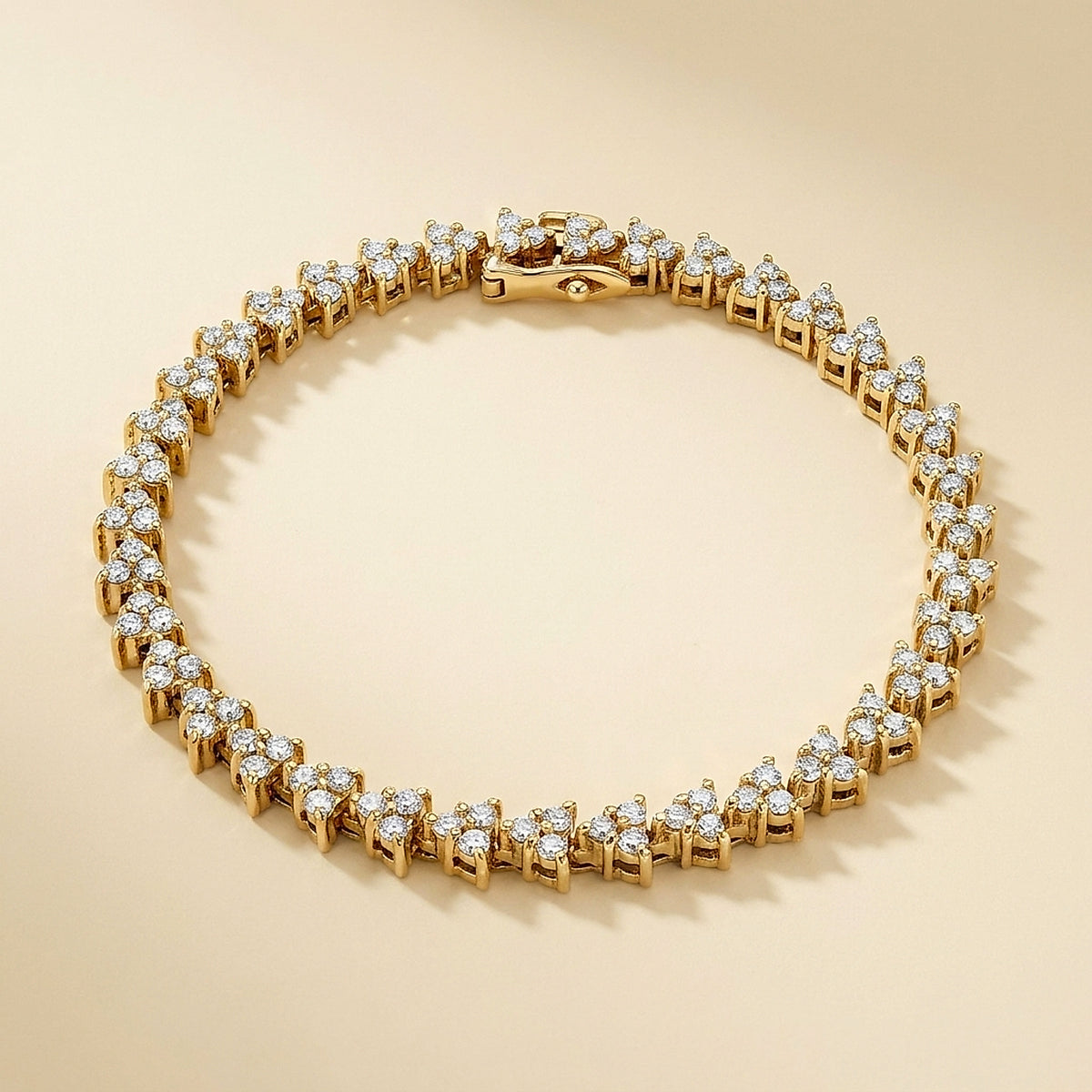 Yellow Gold Diamond Chevron Link Bracelet