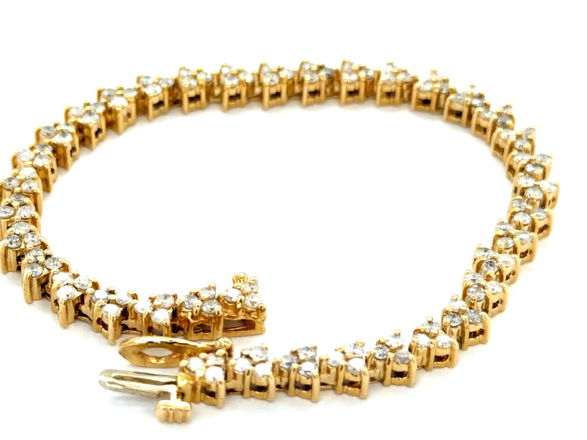 Yellow Gold Diamond Chevron Link Bracelet