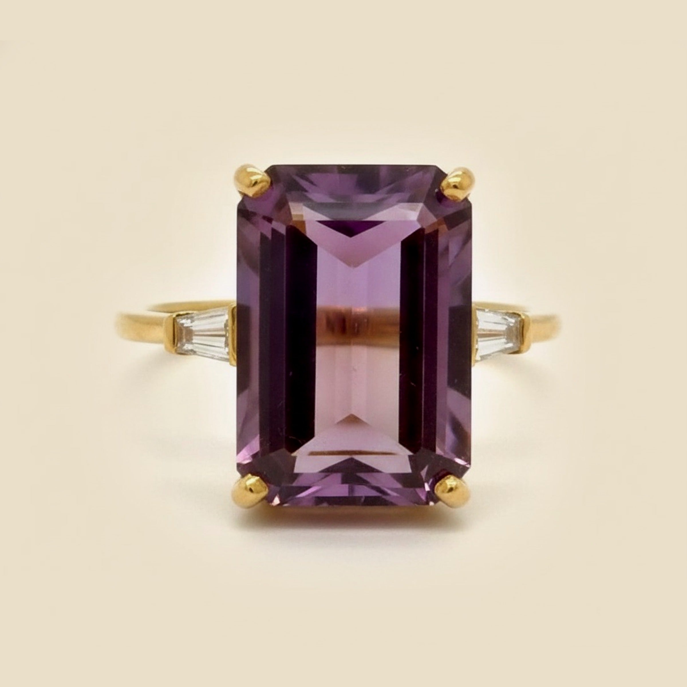 10k Yellow Gold Ametrine & Diamond Ring