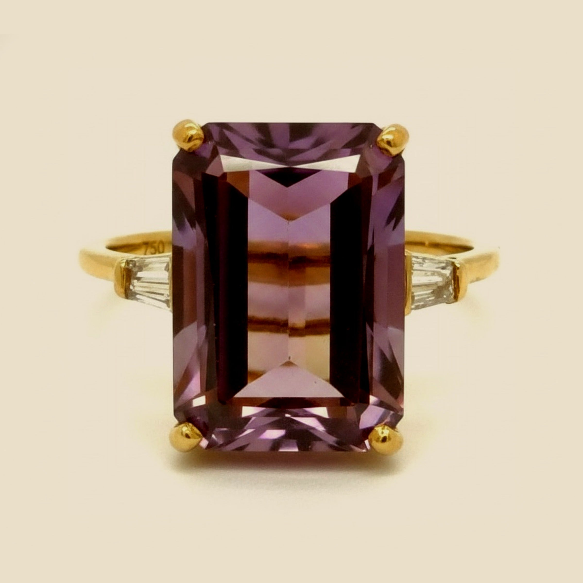 10k Yellow Gold Ametrine & Diamond Ring