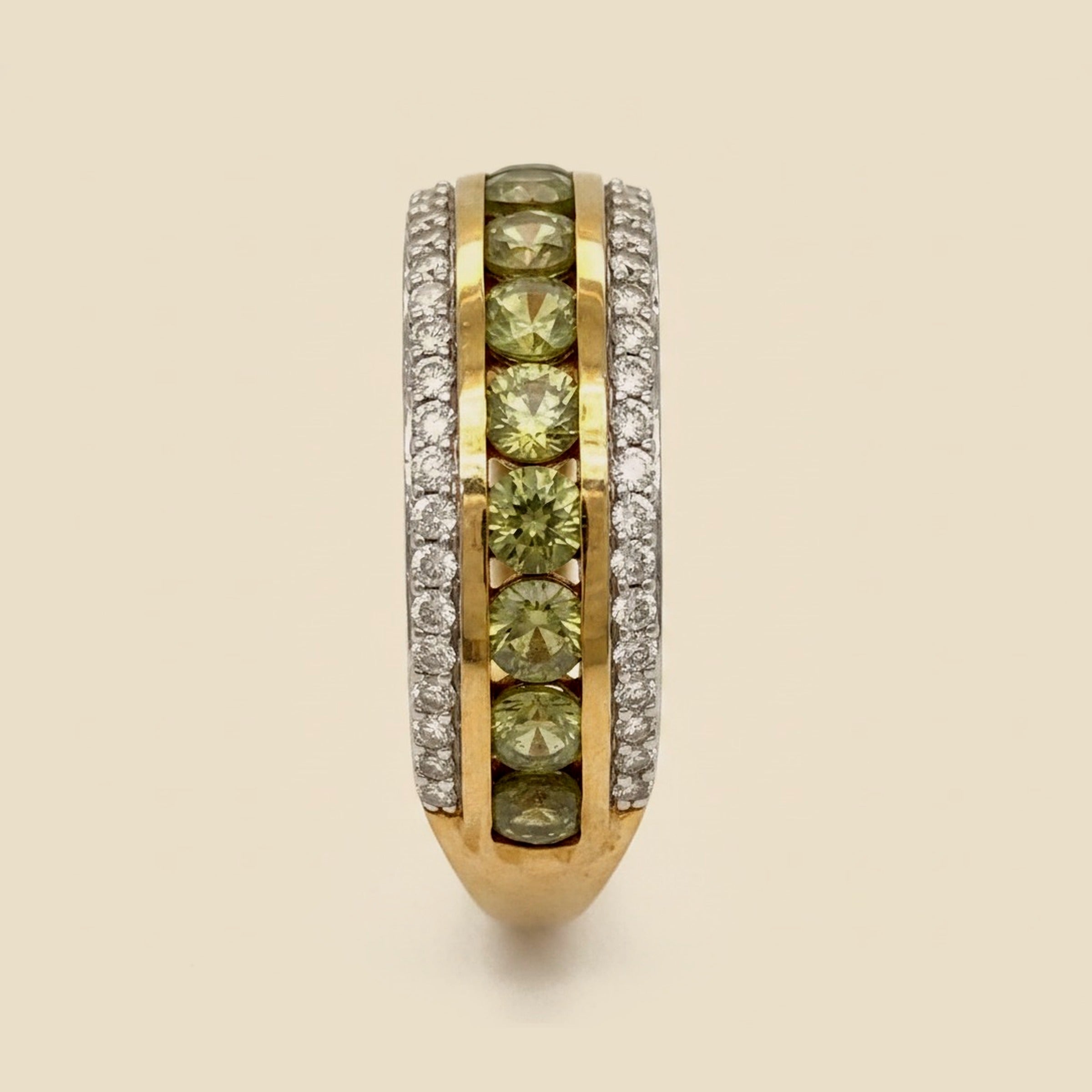 10k Yellow Gold Peridot & Diamond Ring