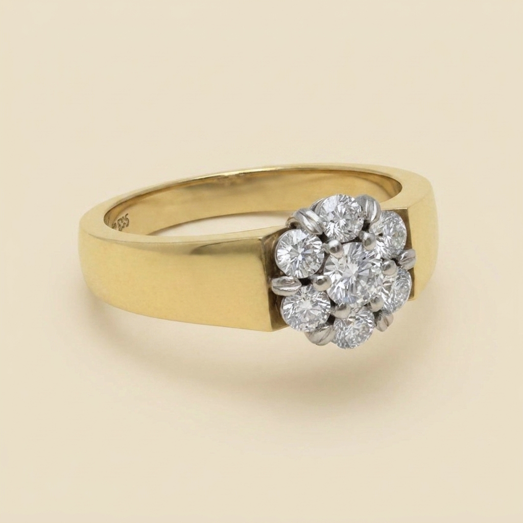 2 Tone Diamond Solitaire Engagement Ring - alternate view