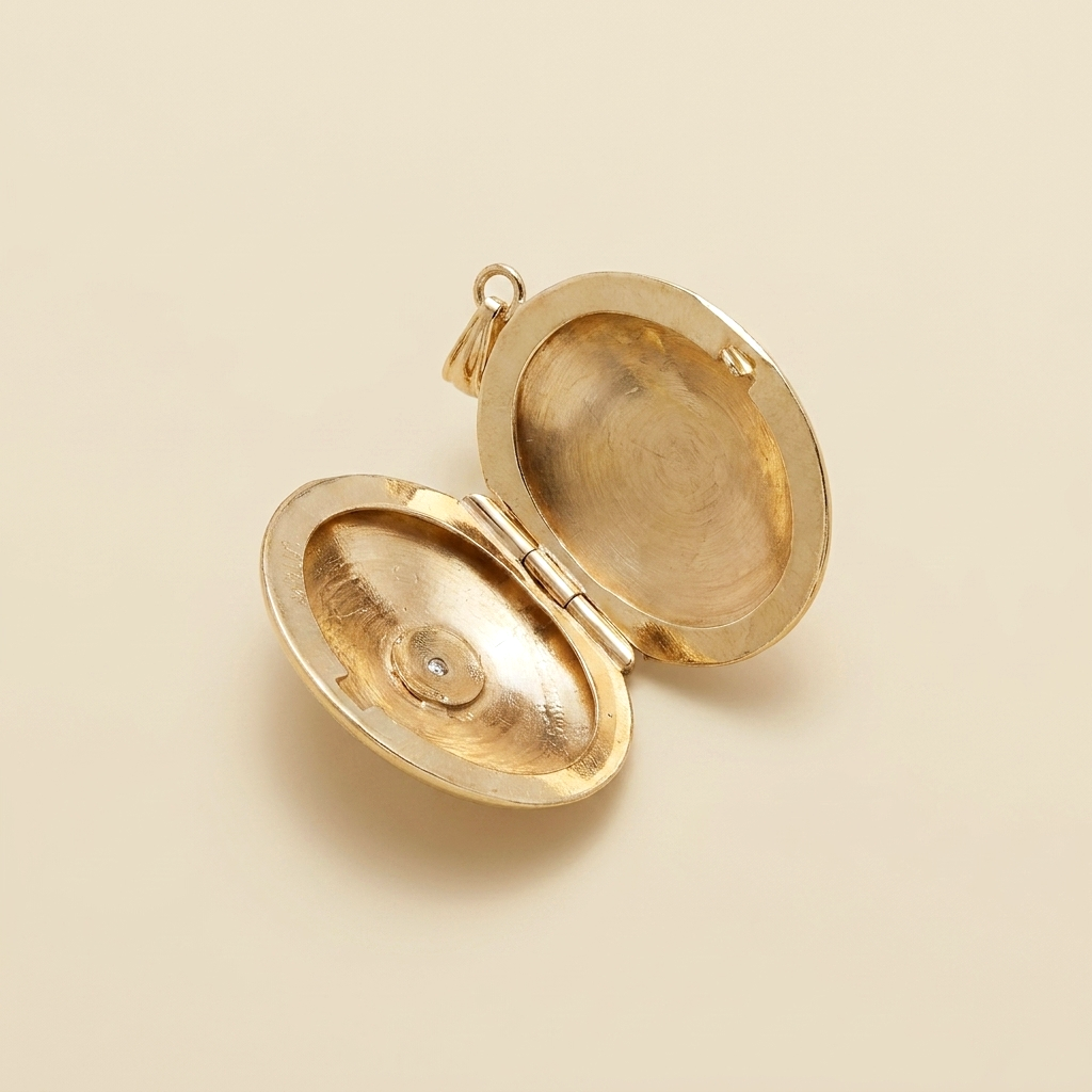 14k Yellow Gold Diamond Locket - alternate view