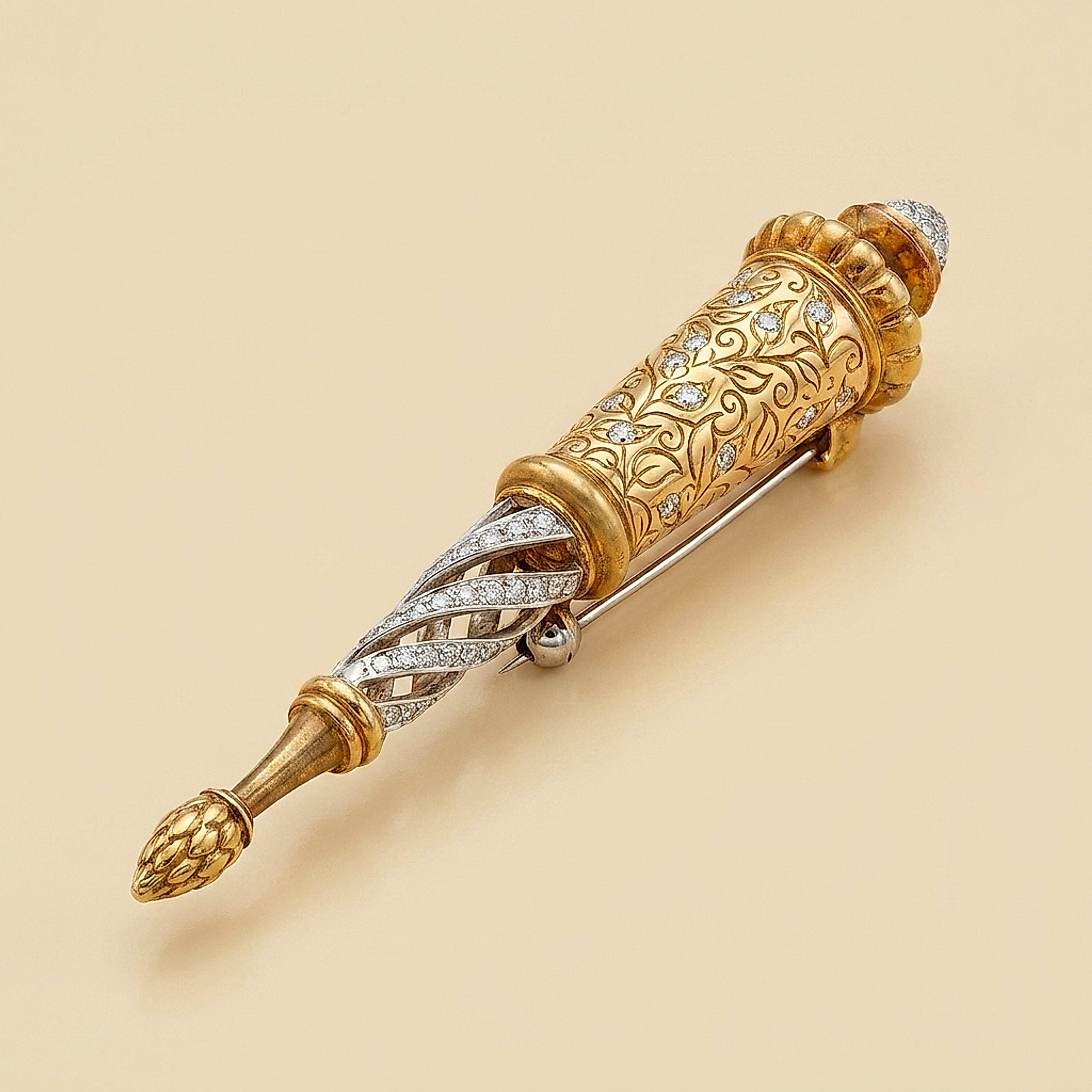 Seidengang Two Tone 18k Diamond Brooch