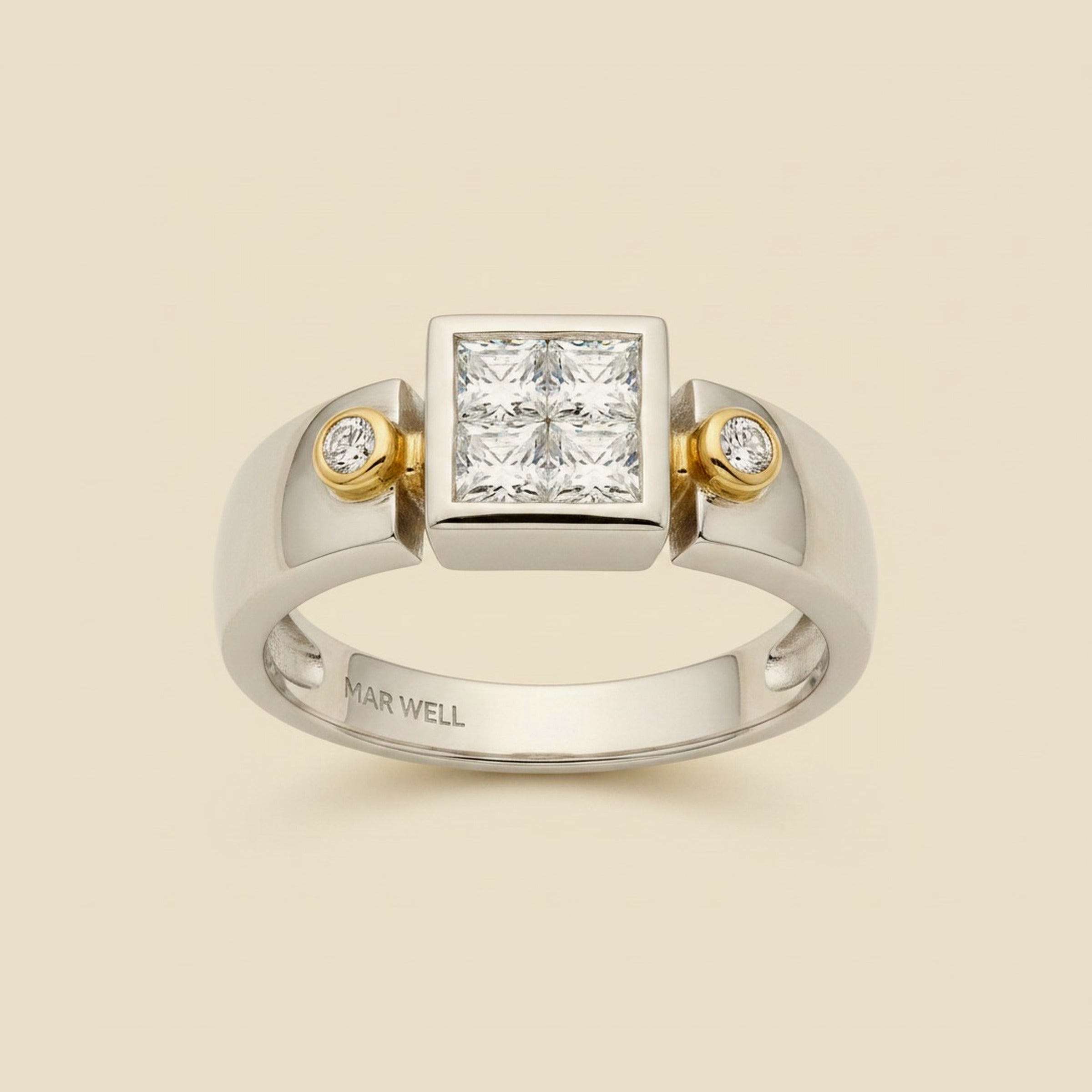 14K Brush/Matte Finish Diamond Ring – Empire Diamond – view 2