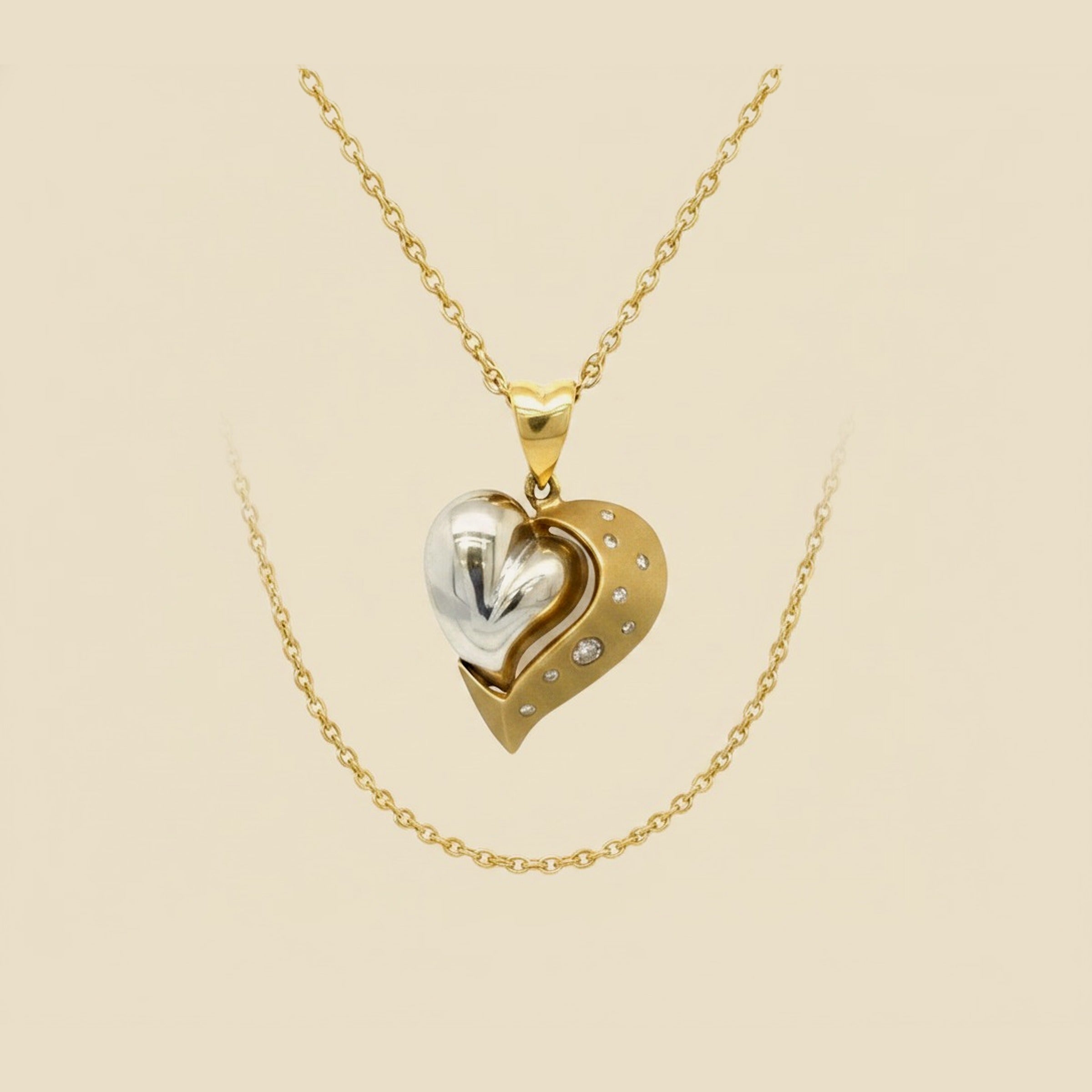 14k Diamond Heart Pendant