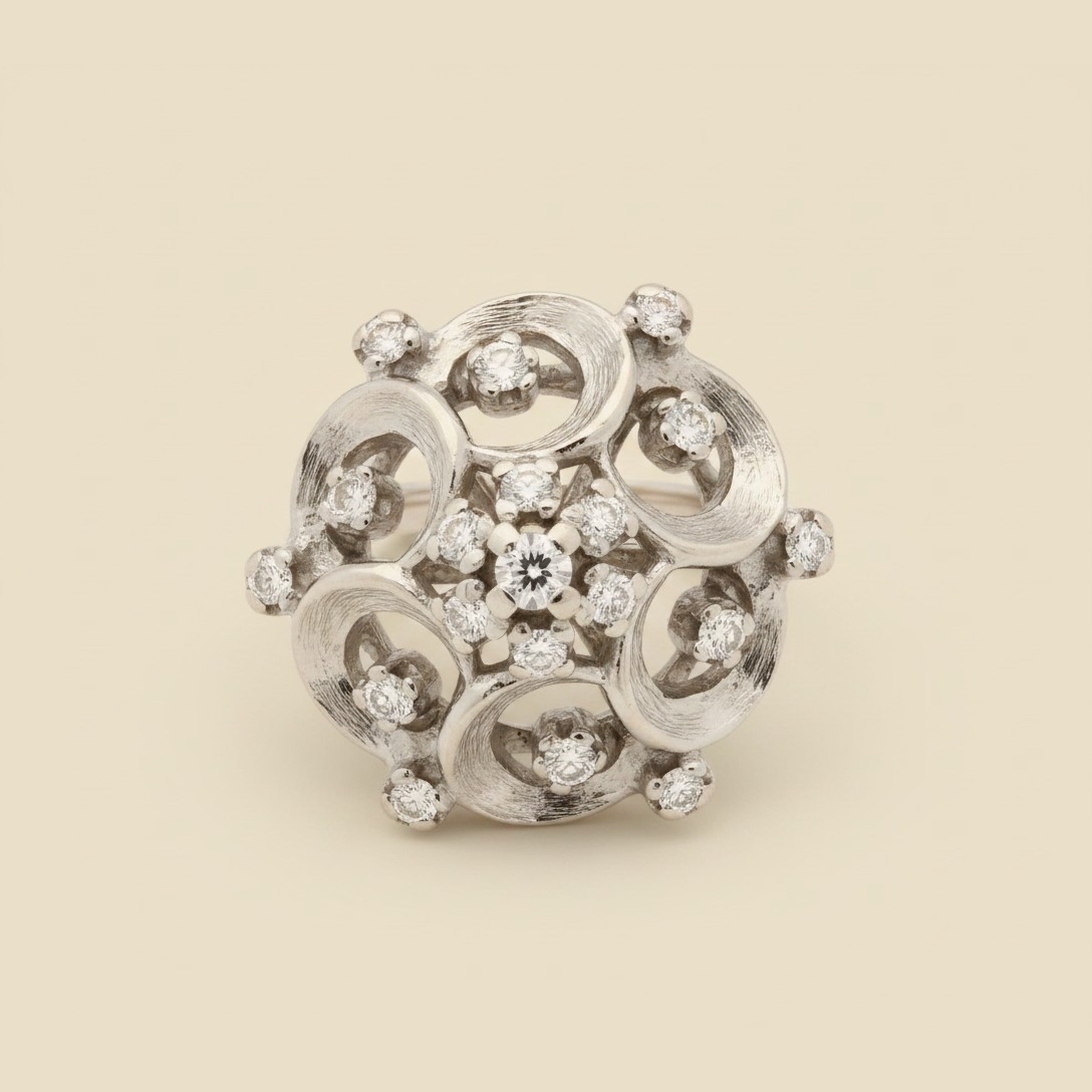 14K Free Form Diamond Cocktail Ring – Empire Diamond – view 2