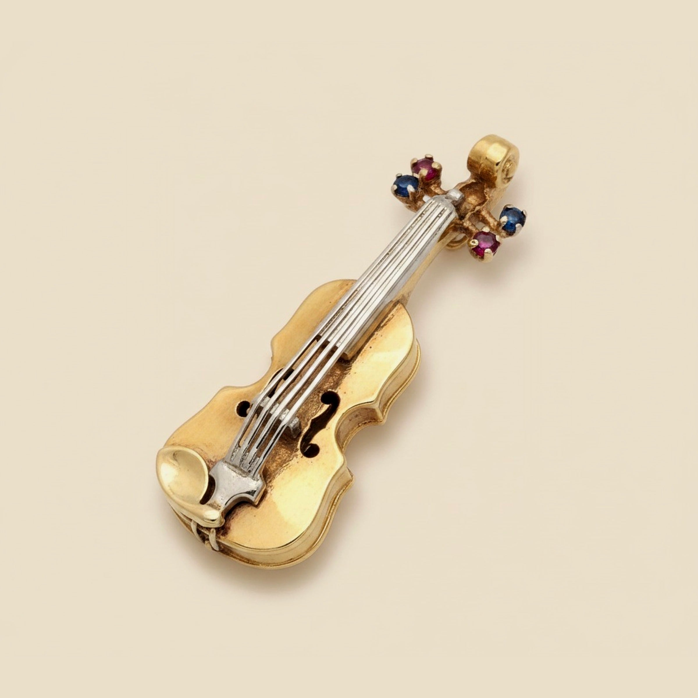 14K Yellow Gold Violin Charm