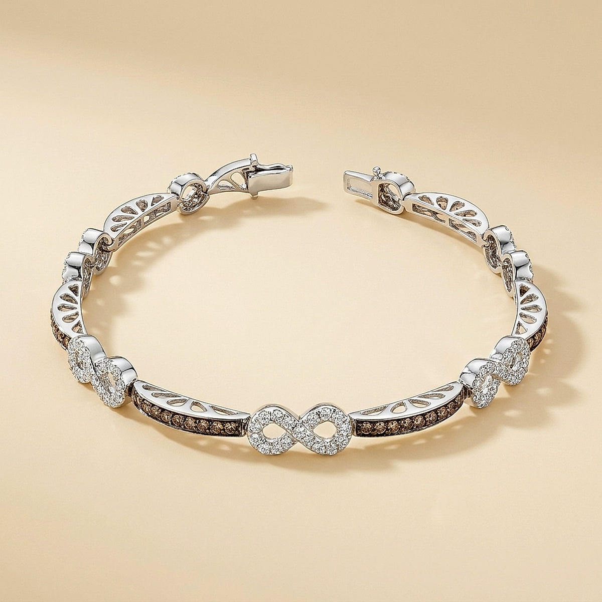White Gold Chocolate and White Diamond Bracelet