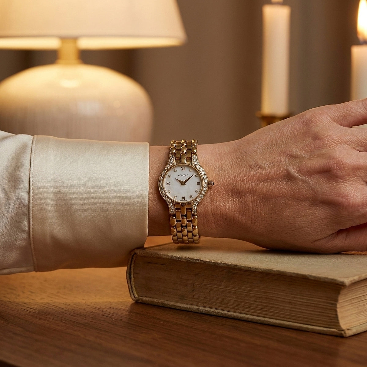 Yellow Gold Concord Lady's Les Palais Quartz Wrist Watch