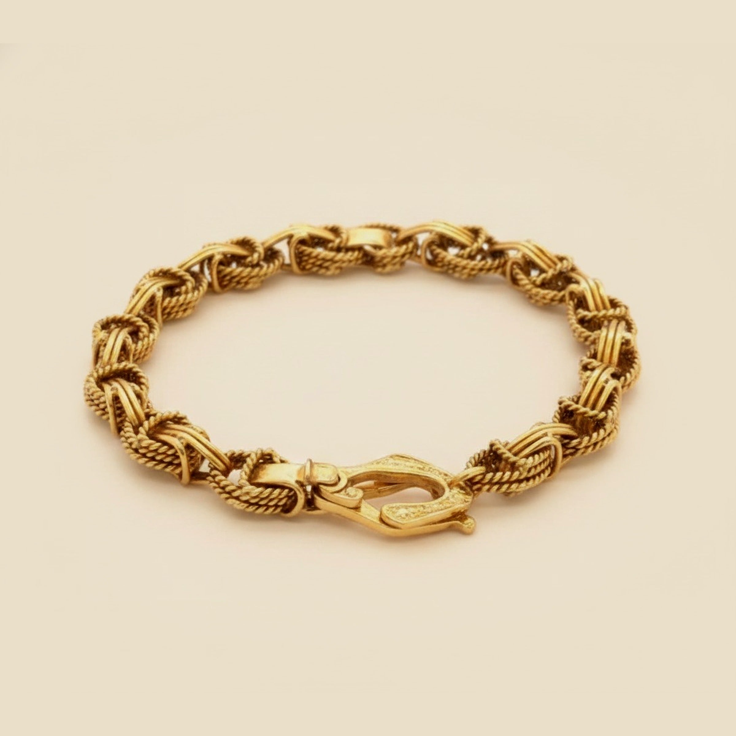 18k Yellow Gold Rope & Wire Wrap Bracelet