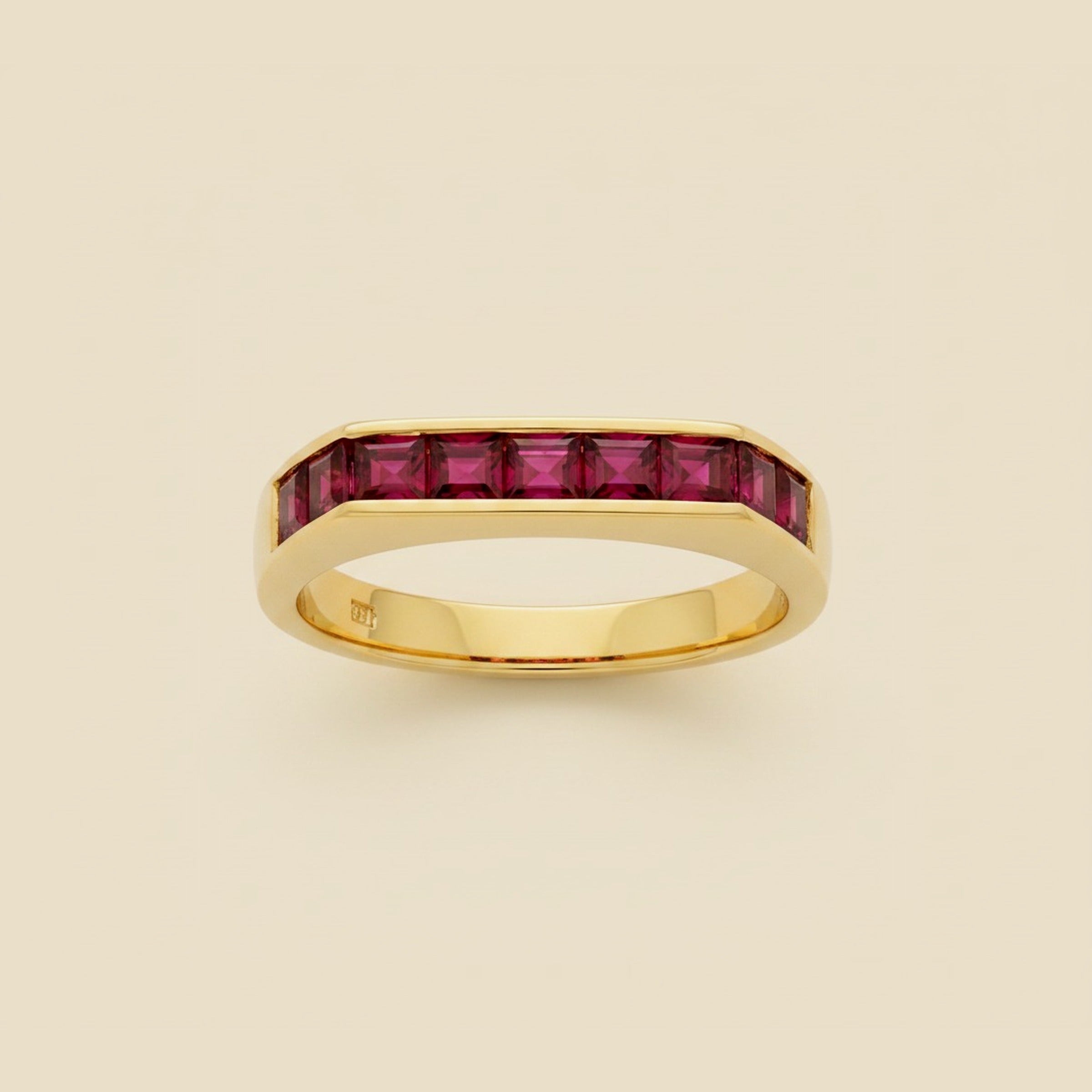 18k Yellow Gold Ruby Stacking Band Ring