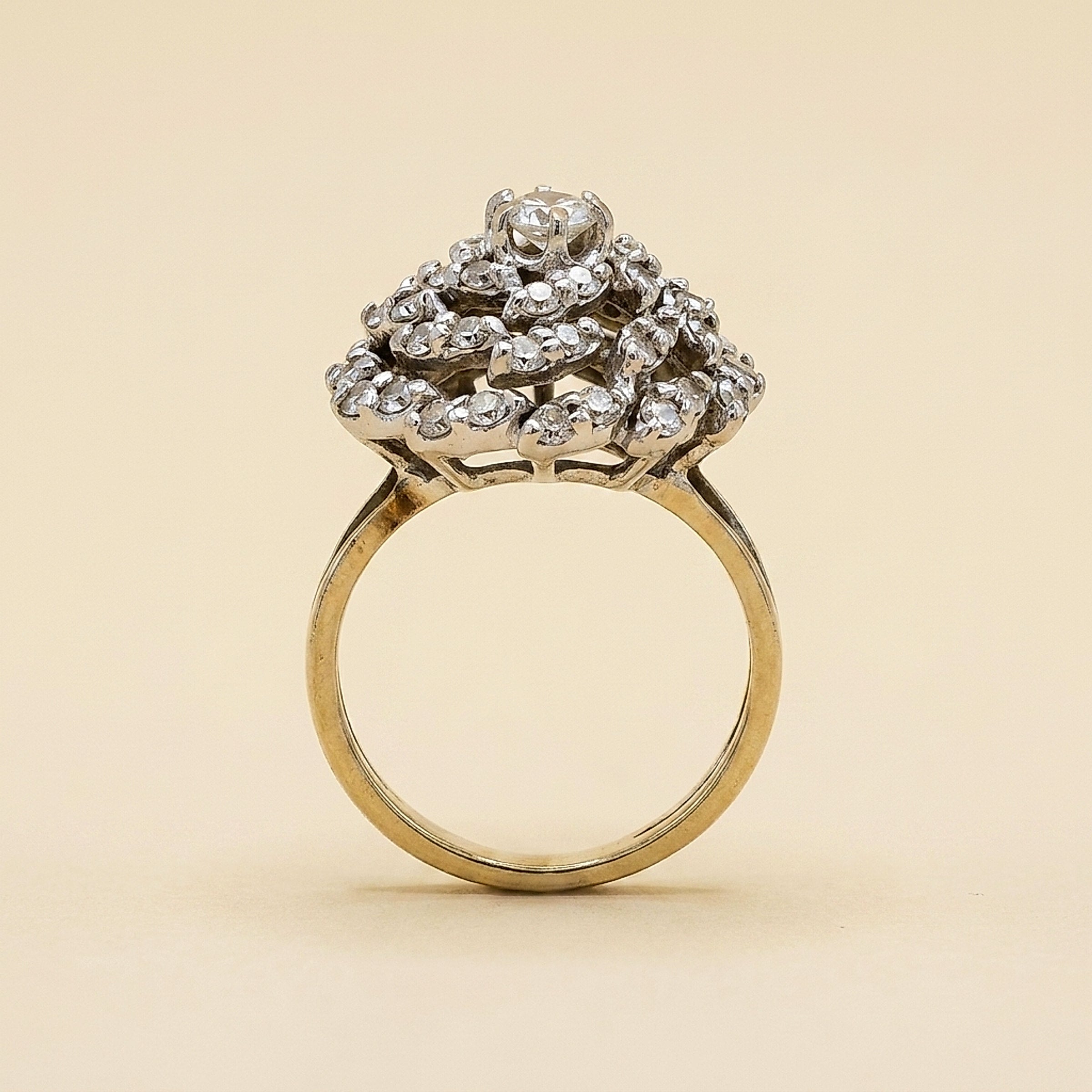 White Gold Diamond Pinwheel Ring
