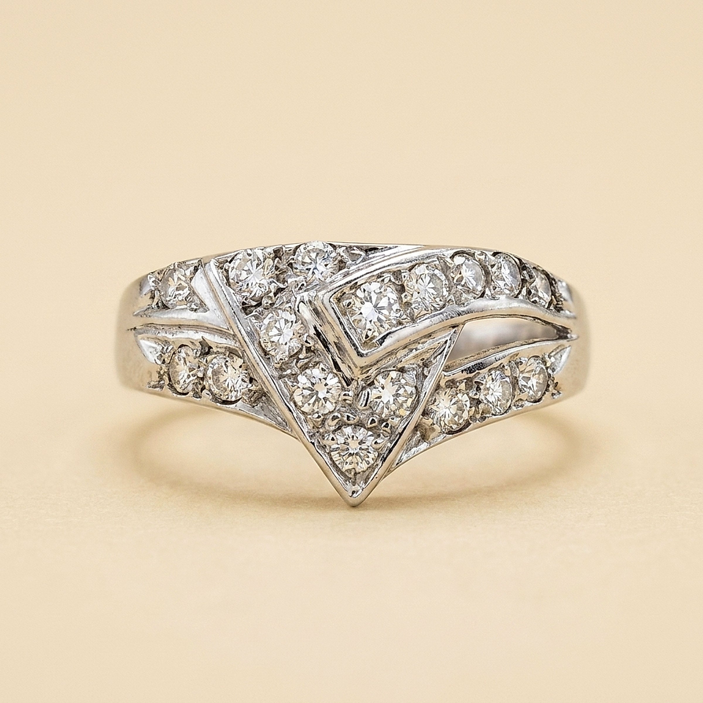 White Gold Diamond Cluster Ring