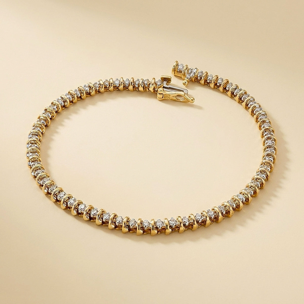 Diamond Bar-Link Line Bracelet