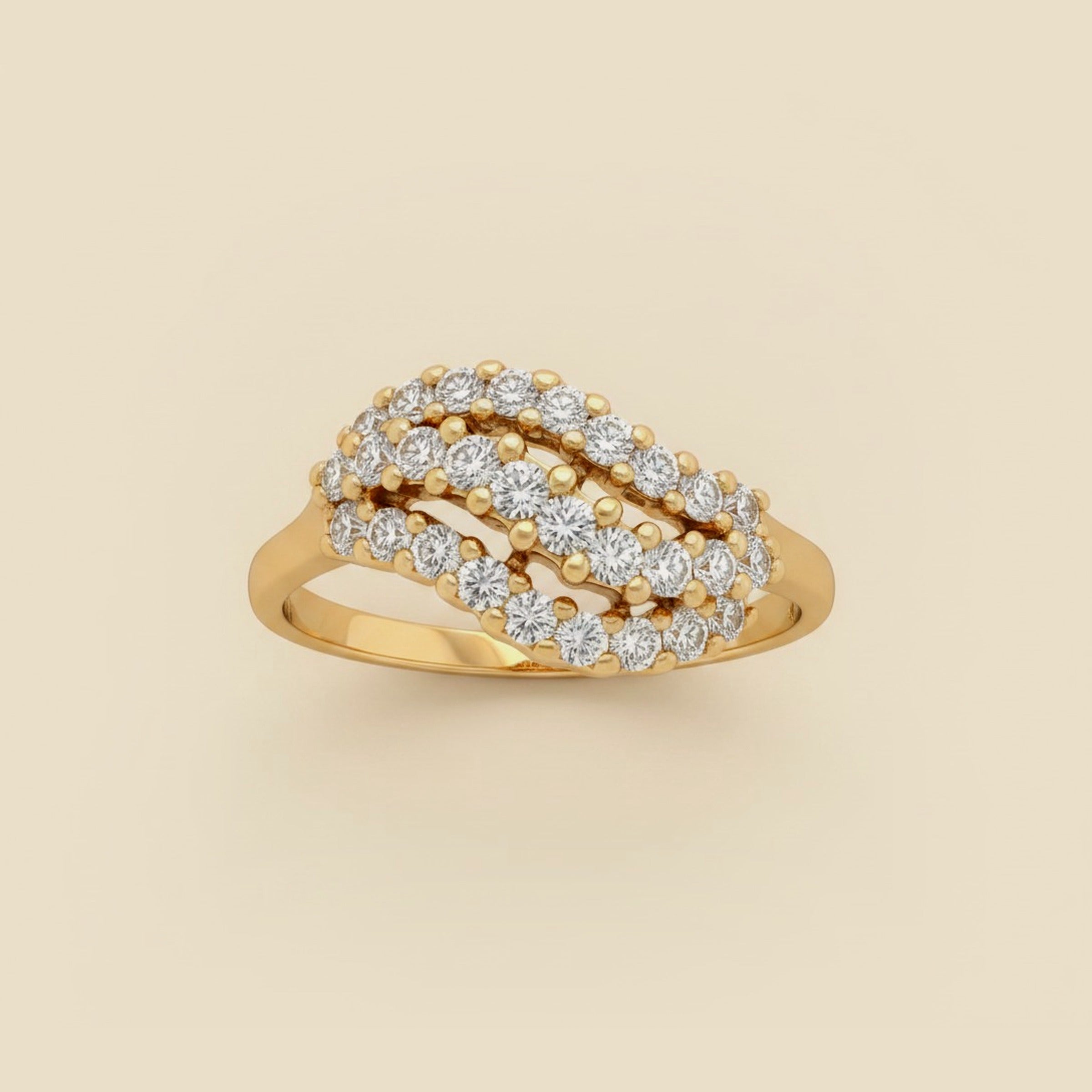 3-Row Wavy Diamond Ring – Empire Diamond – view 2