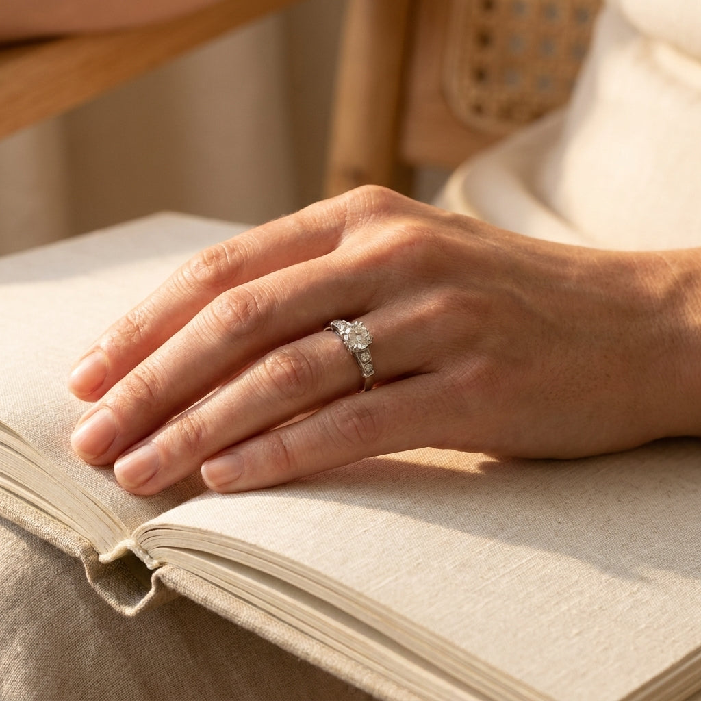 Art Deco Platinum Diamond Ring - editorial