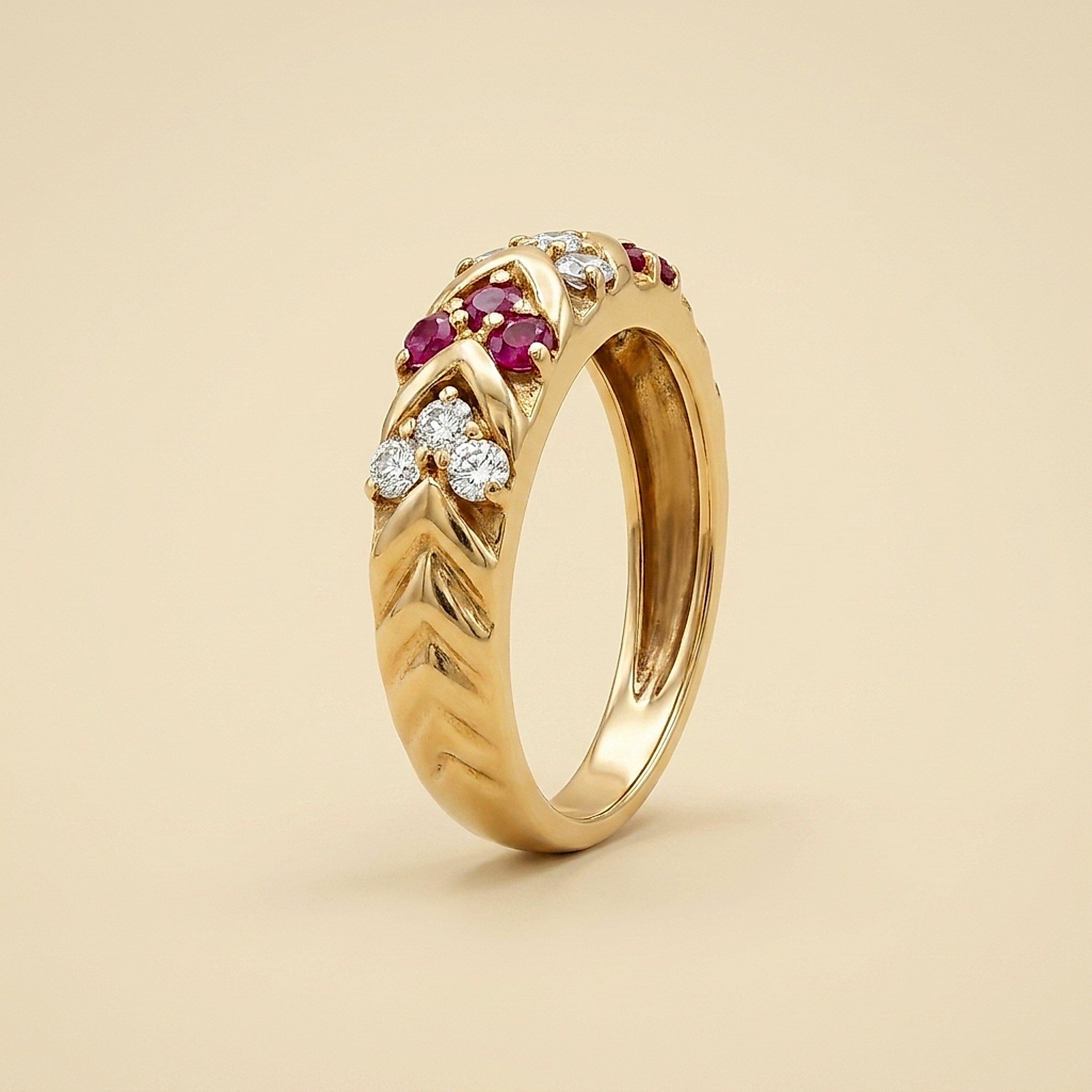 Alternating Ruby & Diamond Band/Ring