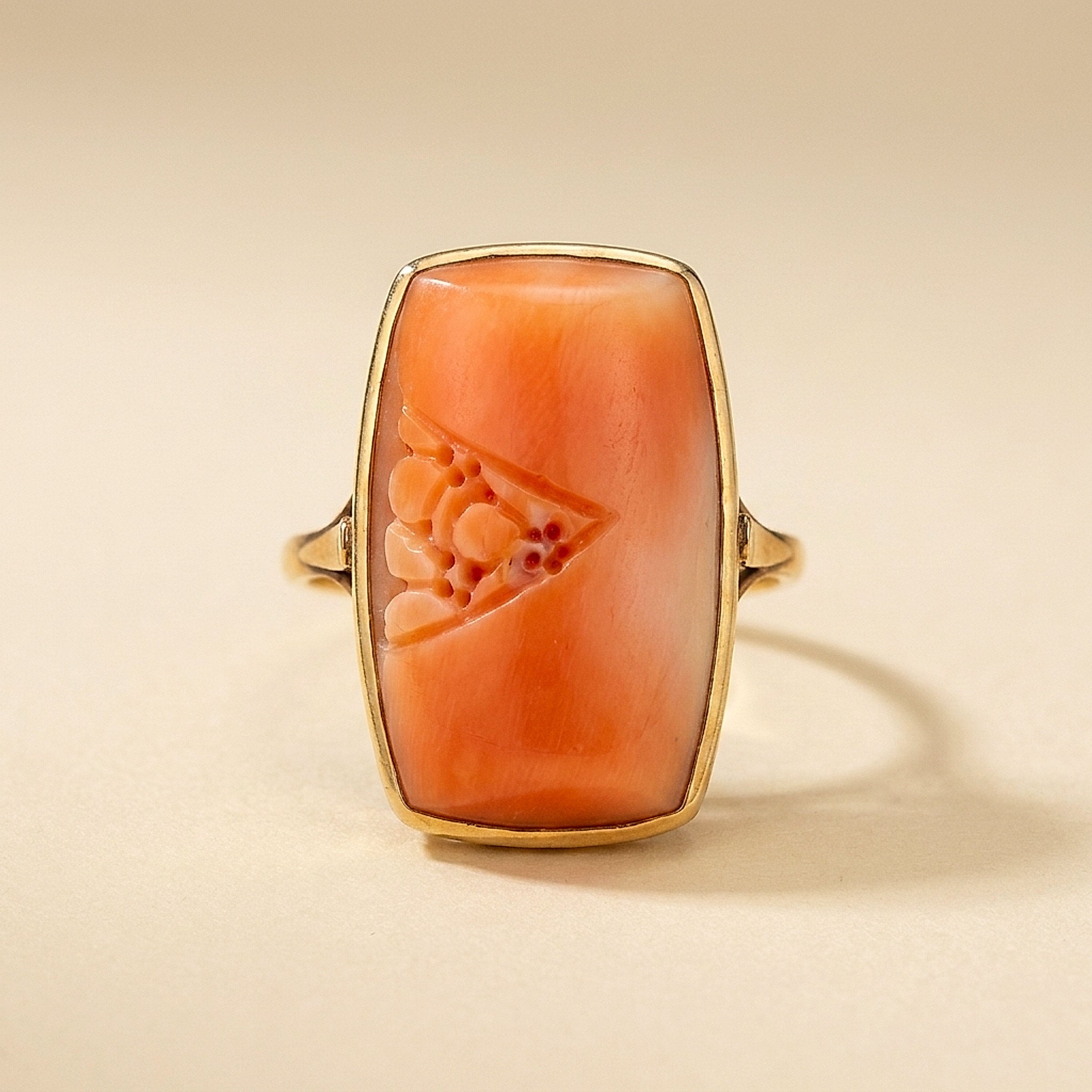 14k YG Angelskin Coral Ring