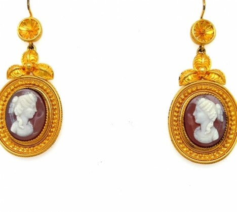 YG 18k Victorian Stone Cameo Set – Empire Diamond – view 5