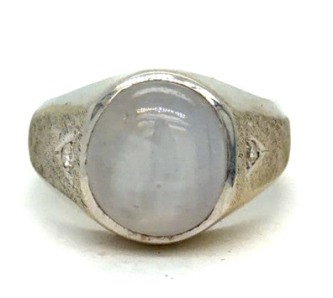 Gentleman's White Gold Natural Cabochon Star-Sapphire Ring – Empire Diamond – view 4