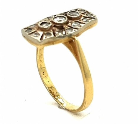 Old European Dinner Ring in Yellow/White Gold – Empire Diamond – view 3