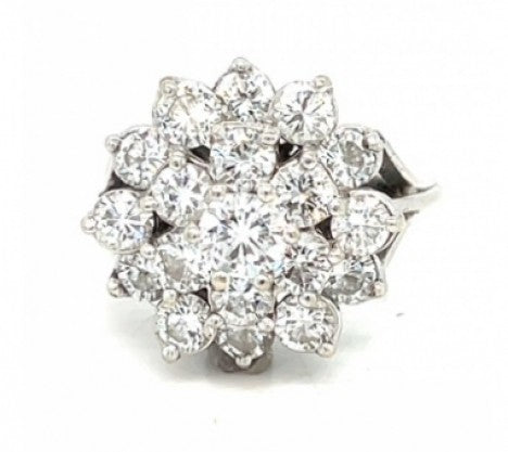 White Gold Diamond Cluster Cocktail Ring – Empire Diamond – view 2