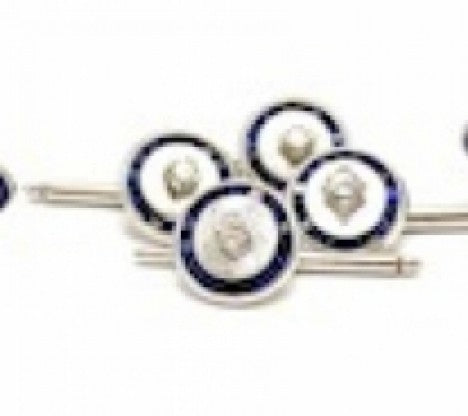 Lucien Piccard White Gold Diamond & Sapphire Men's Dress Set – Empire Diamond – view 3