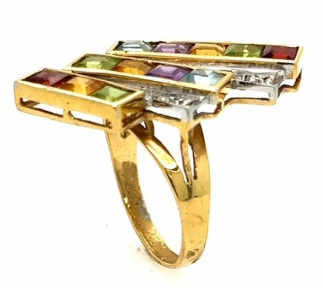 Yellow Gold Channel Set Garnet, Peridot, Citrine, Amethyst and – Empire Diamond