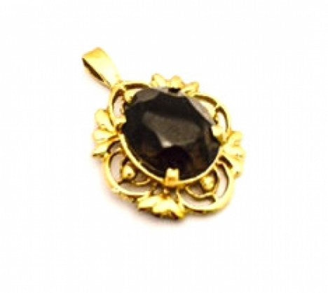 Yellow Gold Open Work Smokey Topaz Pendant – Empire Diamond
