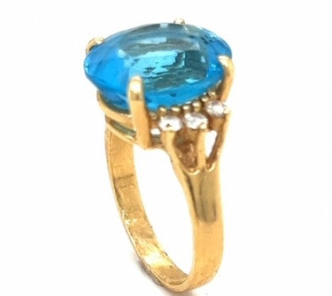 Oval Synthetic Spinel & Diamond Ring – Empire Diamond – view 2