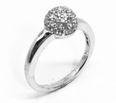 White Gold Pave Diamond Ball Ring – Empire Diamond