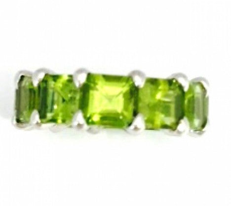 White Gold Square Cut Peridot Eternity Band – Empire Diamond – view 2