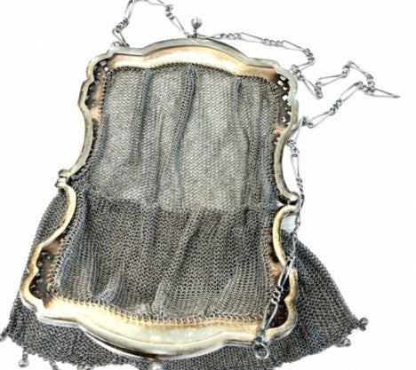 Silver Mesh Evening Purse – Empire Diamond – view 3