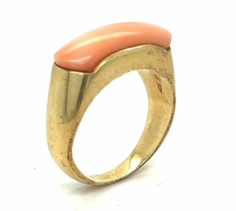 Simple Yellow Gold Classic Coral Ring – Empire Diamond