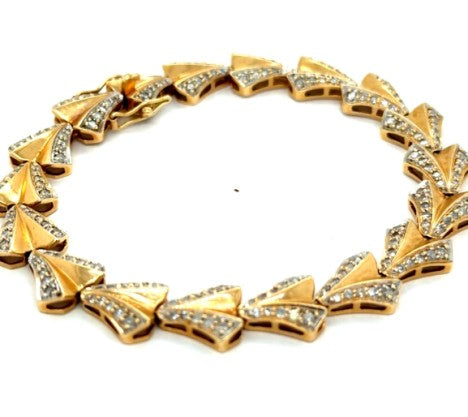 Yellow Gold Diamond Chevron Link Bracelet – Empire Diamond