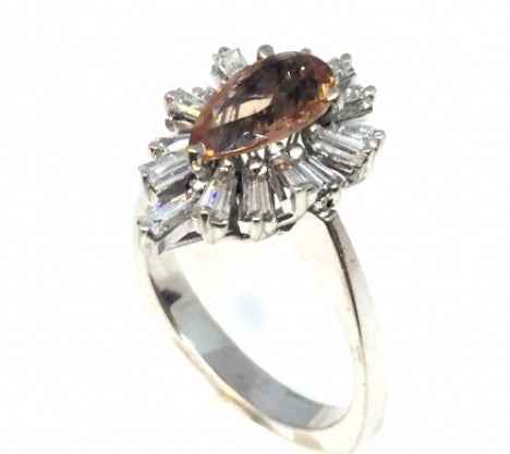 Natural Topaz & Diamond Ballerina Ring set in White Gold – Empire Diamond – view 3