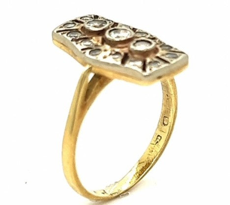 Old European Dinner Ring in Yellow/White Gold – Empire Diamond – view 2