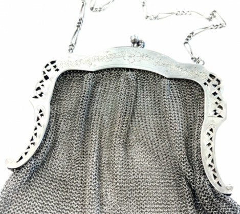 Silver Mesh Evening Purse – Empire Diamond – view 2