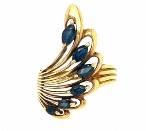 14K YG Sapphire Ring – Empire Diamond – view 2