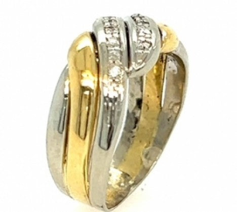 Tri-Color Diamond Bypass Band/Ring – Empire Diamond