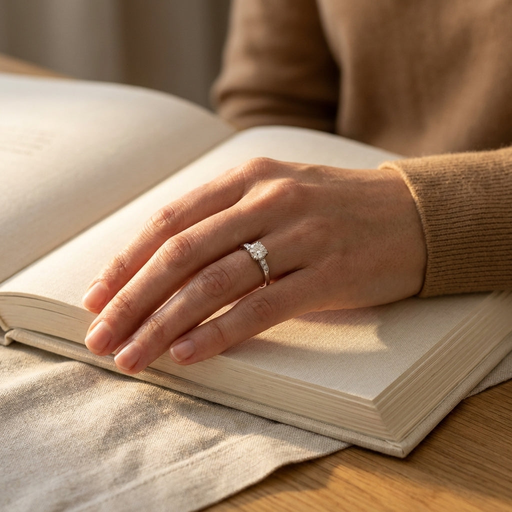 Platinum Diamond Engagement Ring - editorial