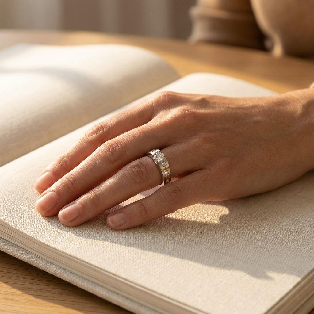 Platinum Diamond Engagement Ring - editorial