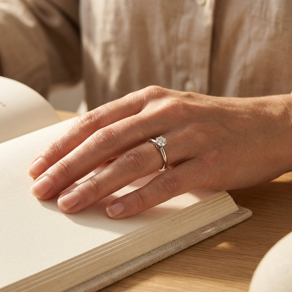 Tiffany & Co. 6 Prong Platinum Diamond Engagement Ring - editorial