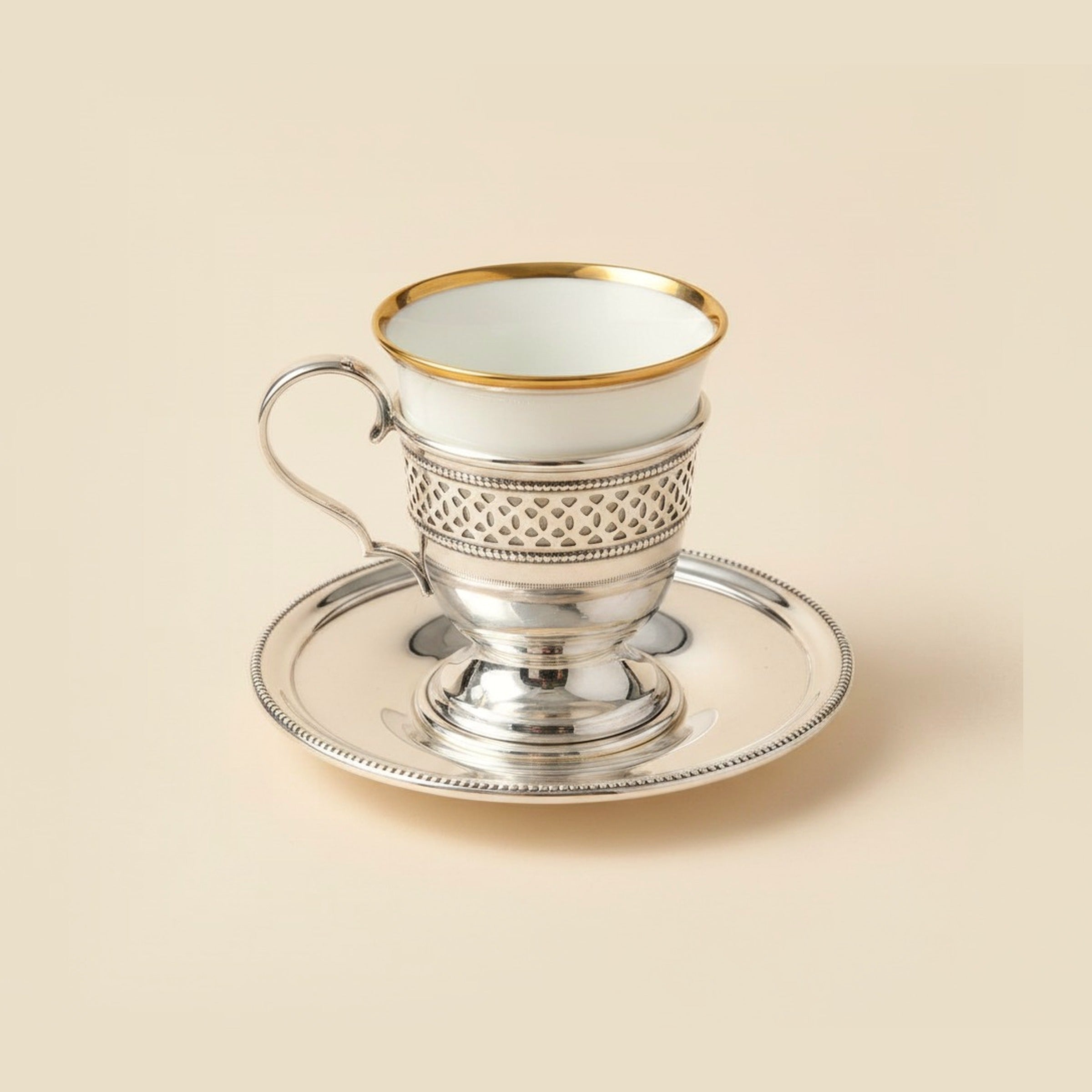 8 Sterling Silver Holders for Demitasse Cups