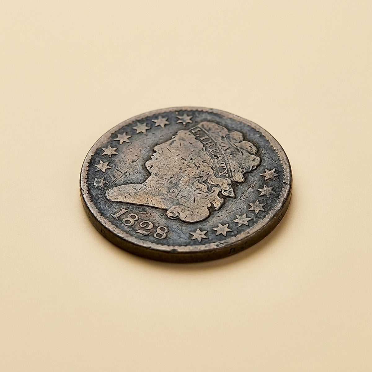 1828 Early Copper Half Penny
