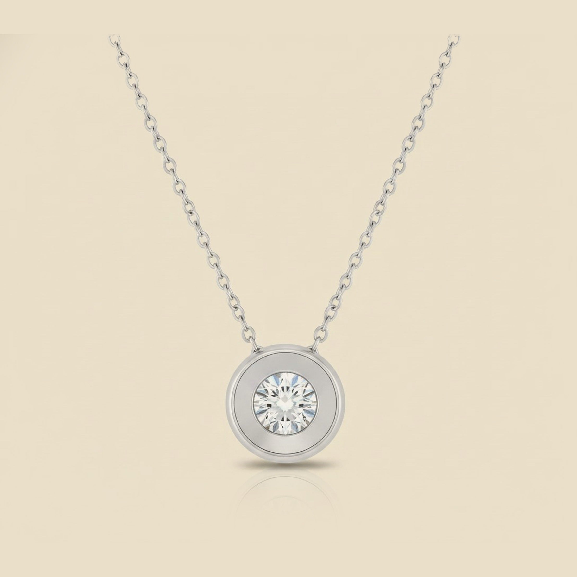 .950 Platinum Diamond Slide Donut Pendant